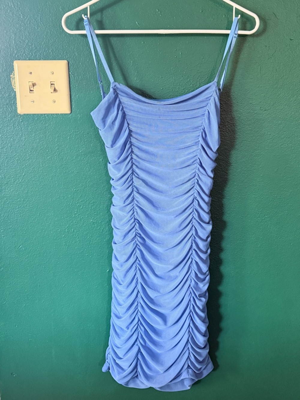 Glassons Lilac Ruched Spaghetti Strap Mini Dress